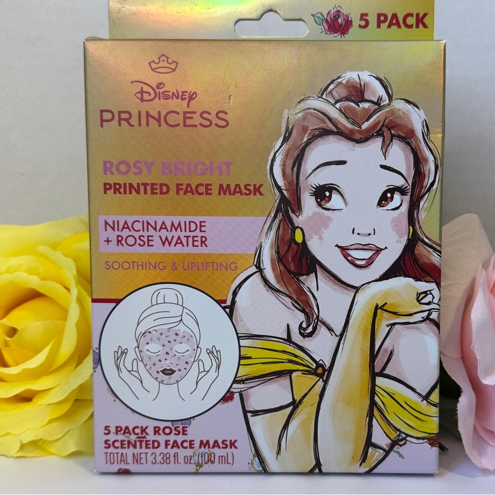 Disney Princess Niacinamide and Rose Water Face Masks Set of 5
